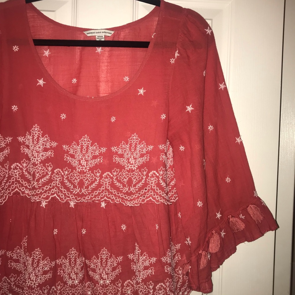 American Eagle Peplum Blouse - Pink - Picture 2 of 6